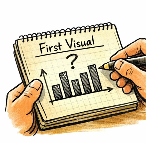The first visual is a hypothesis, not a finished product