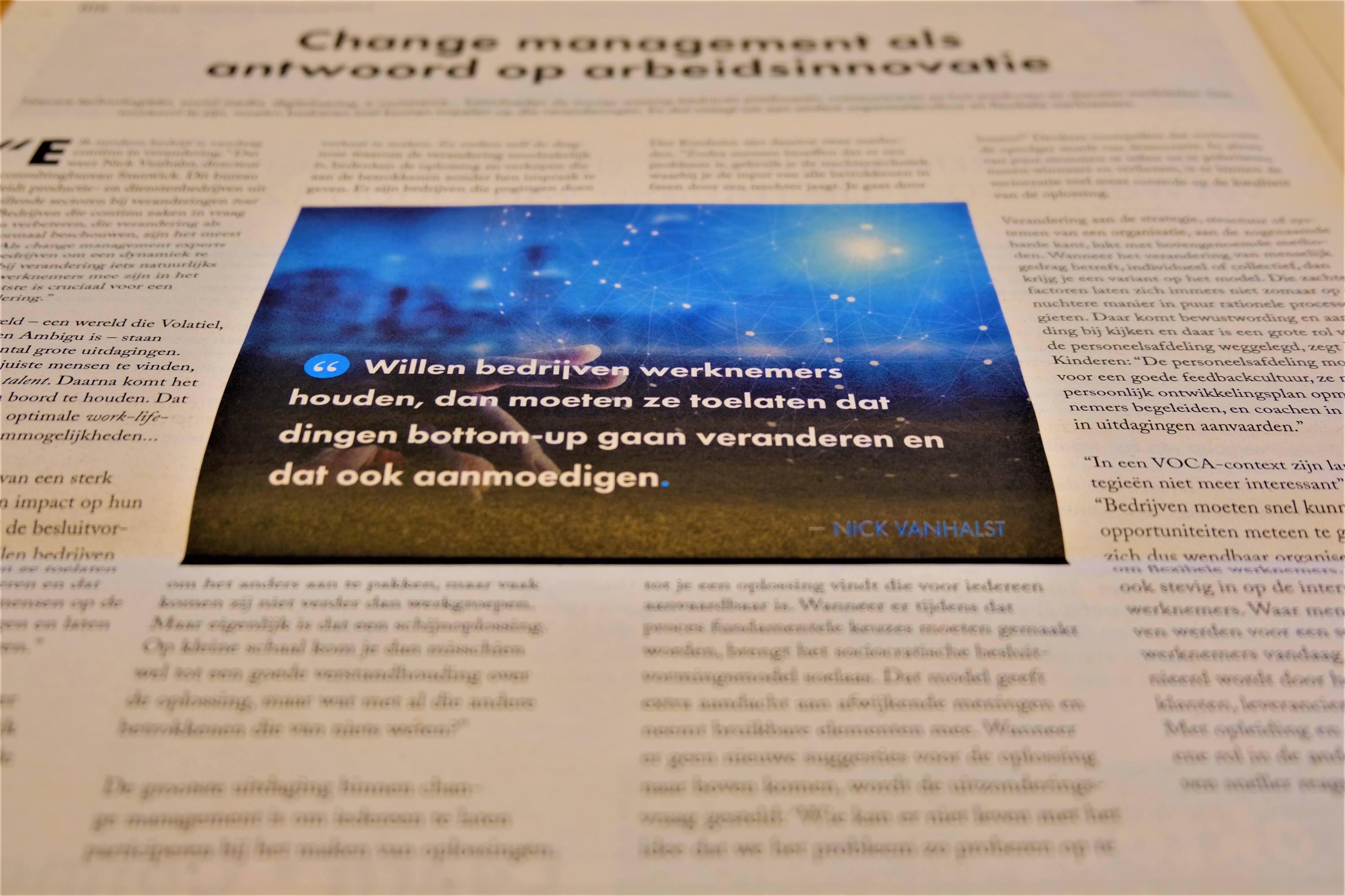 "Toelaten dat dingen bottom-up veranderen"
